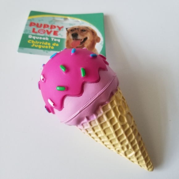 Other - 3/$30🐾 Pink Sprinkle Ice Cream Waffle Cone Squeaky Dog Toy New